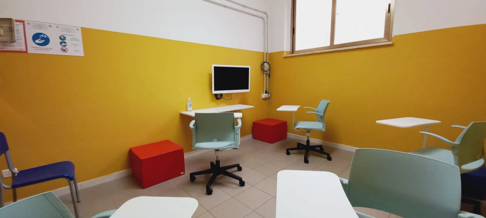 L'auletta innovativa della sede di viale Dante